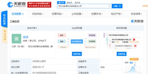 京东方成立教育科技全资子公司 注册资本5500万元