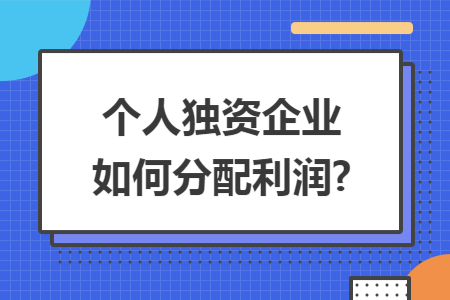 67个人独资企业如何分配利润