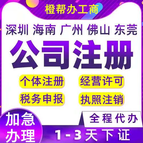 深圳广州海南公司注册电商个体户营业执照代办记账报税执照注销